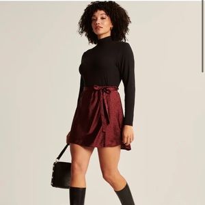 NWT Abercrombie & Fitch Satin Wrap Mini Skirt